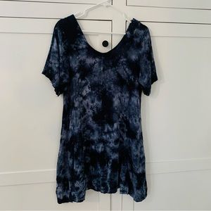 Jayli Rayon Blue Tie Dye A Line Dress Size Small